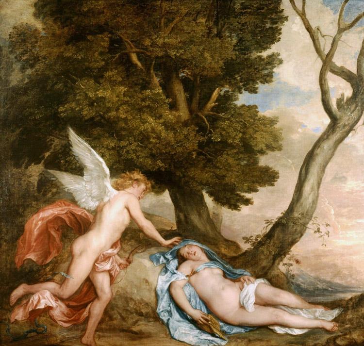 Dyck, Anthony van Cupid and Psyche (mk25) Norge oil painting art